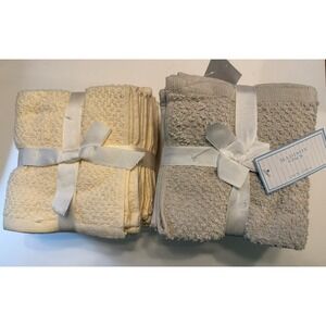 Lot Of 2 Madison Sets Of 9 Wash Cloths Textured Waffle-Weave 100% Cotton NEW